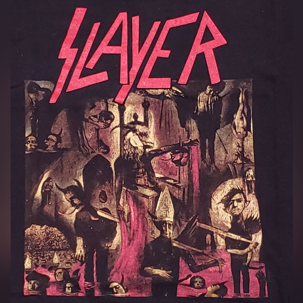 Vintage Slayer T Shirt Band Metal Reign In Blood Album Cover Tee